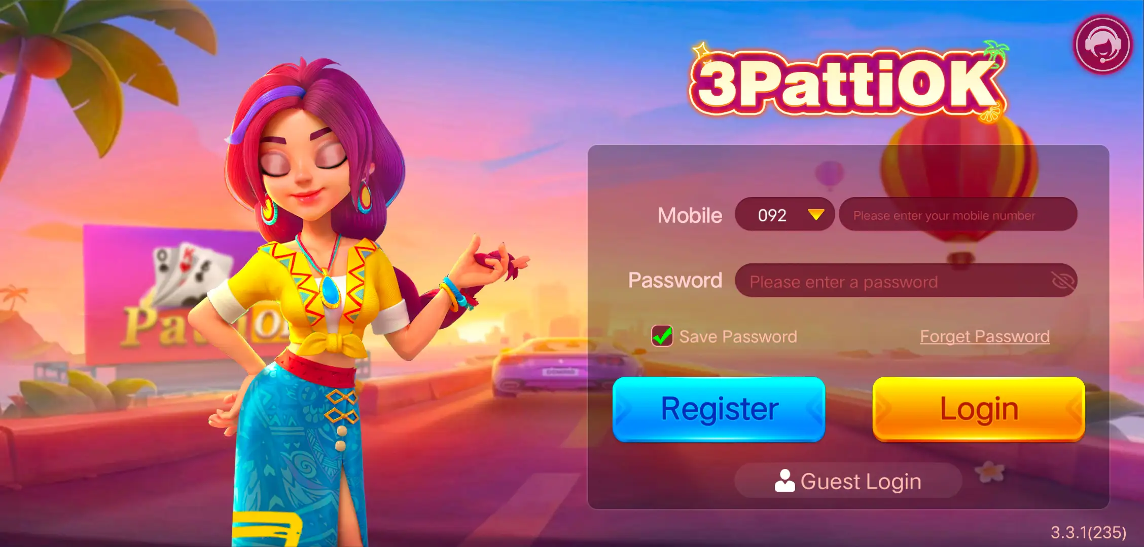Teen Patti Ok Sign Up Interface